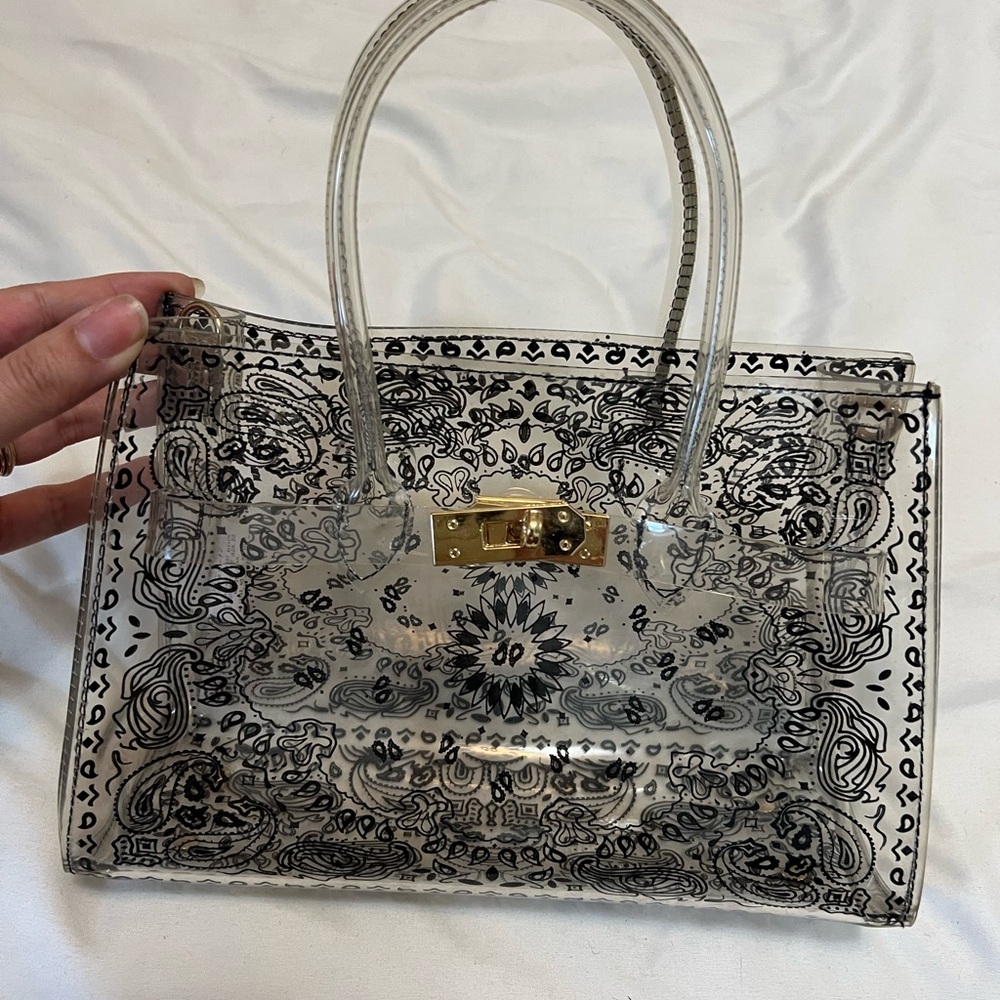 Chic Transparent Patterned Satchel - image 2